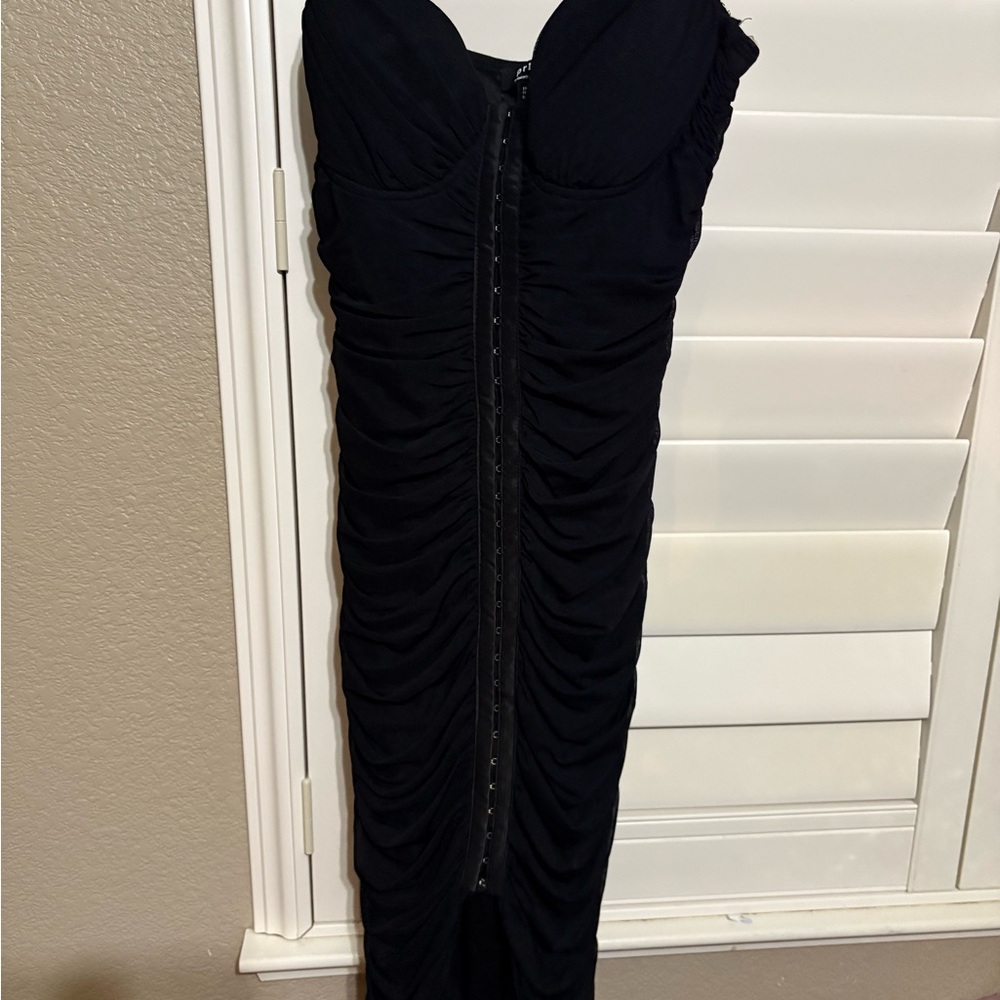 Elegant Black Ruched Dress